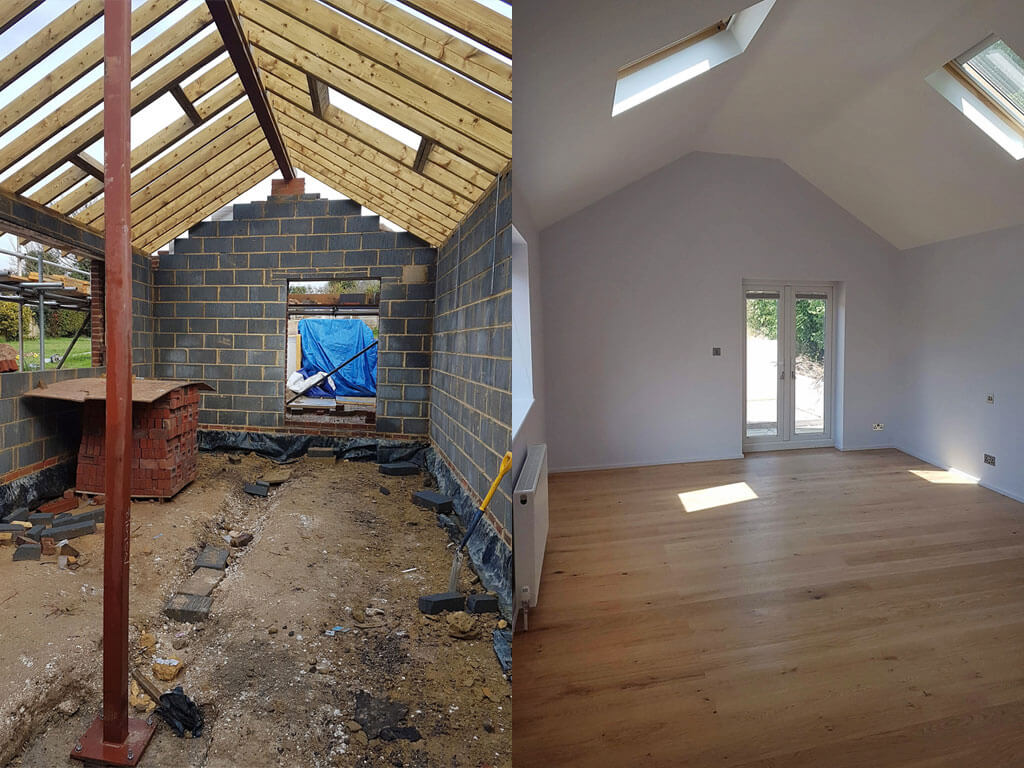 A transformation being carried out by our builders in Petersfield.